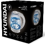Чайник электрический Hyundai HYK-G2409 1.7 л, 2200 Вт, белый/серебристый (корпус: стекло)