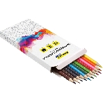 Карандаши цветные Silwerhof Color 2.8мм, шестигранный профиль, дерево, ассорти, 12 цветов, коробка с европодвесом