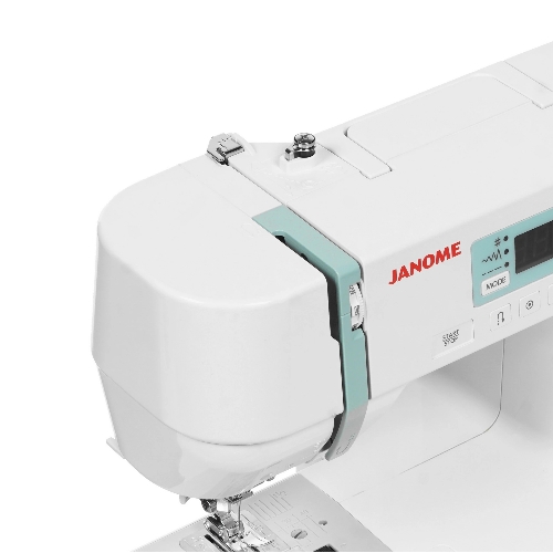 Швейная машина Janome HD6130 белый/зеленый, компьютеризированная, горизонтальный, 30 операций, автоматическая петля