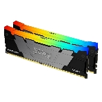 Оперативная память Kingston Fury Renegade, DDR4, 32GB (2x16GB), 3200MHz, CL16, DIMM, с радиатором, RGB, серебристый/черный