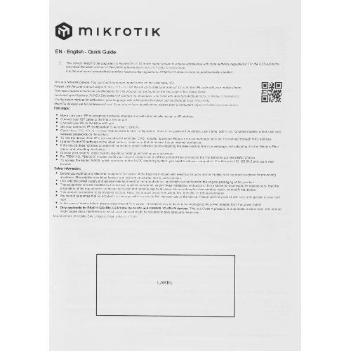 Коммутатор Mikrotik CSS106-1G-4P-1S 5PORT 1000M 1SFP