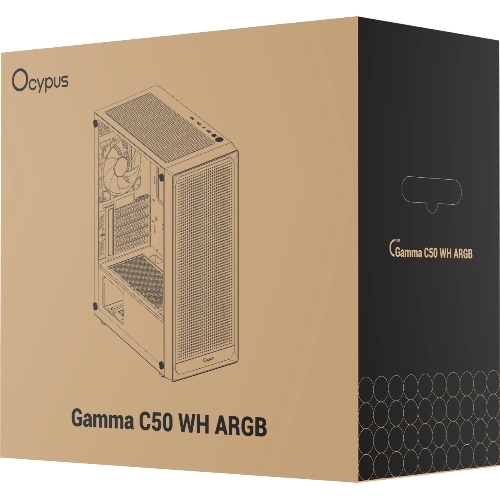 Компьютерный корпус Ocypus Gaммa C50 WH ARGB, MATX, USB 3.0*1+USB 2.0*2, FRONT 3x120мм ARGB, REAR 1x120мм ARGB