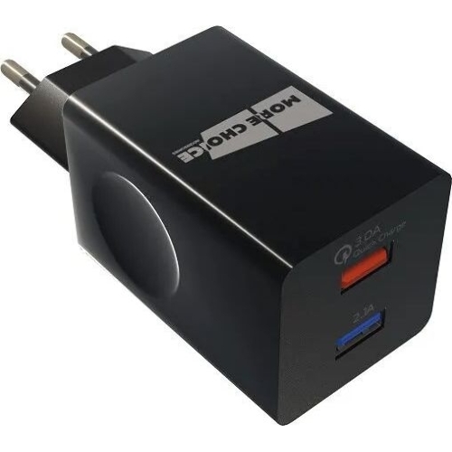 Сетевое зарядное устройство MORE CHOICE (4627151195100) NC55QCm QC3.0 черный