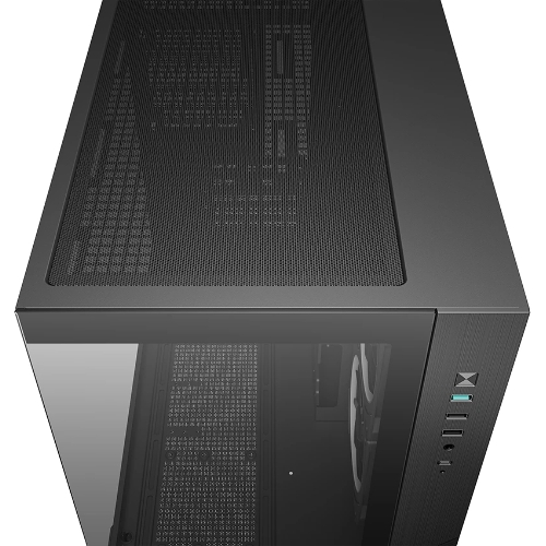 Компьютерный корпус Deepcool CG330 3F без БП, боковое окно (панорама), 3x120мм ARGB PWM вентилятора, черный, mATX