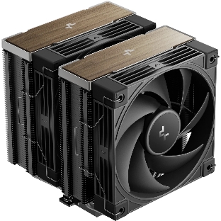 Кулер для процессора DEEPCOOL AK620 G2 LGA1851/1700/1200/115X/AM5/AM4 (8шт/кор, TDP 260W, PWM, DUAL Fan 120мм, 6 тепл. трубок, Copper Base, Wood-grain top cover, черный) RET (R-AK620G2-BKNNMN-GJD)