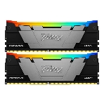 Оперативная память Kingston Fury Renegade, DDR4, 32GB (2x16GB), 3200MHz, CL16, DIMM, с радиатором, RGB, серебристый/черный