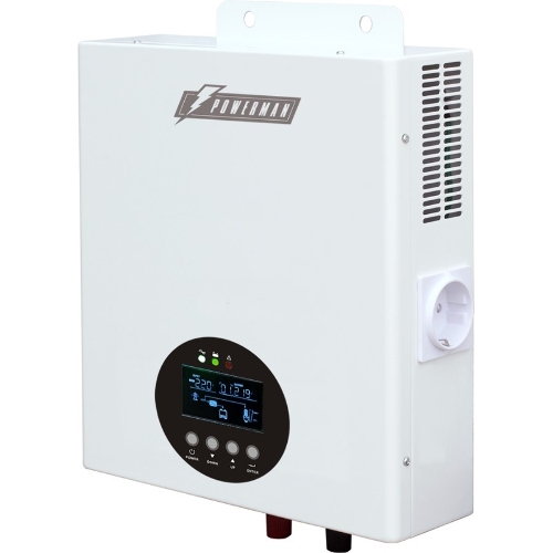 Источник бесперебойного питания ИБП POWERMAN Smart 800 HYBRID, линейно-интерактивный, 800ВА/480Вт, 165-265В, 2 евророзетки, внешняя свинцово-кислотная (AGM, GEL, FB) или LiFePO4 батарея на 12В емкостью от 55Ач (не входит в комплект поставки), ток заряда до 15А, ЖК-дисплей, навесной, 310мм х 270мм х 85мм, 6.6кг.