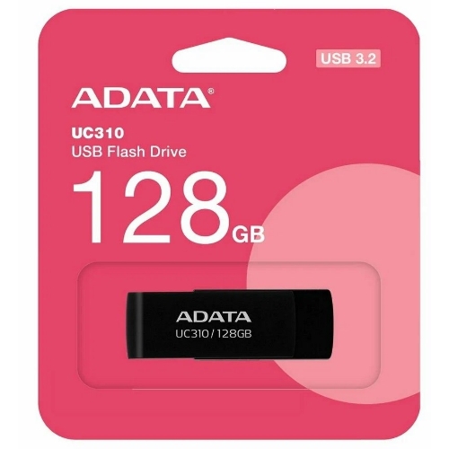 Флешка USB ADATA UC310 (UC310-128G-RBK), 128Gb, USB 3.2 Gen 1, R/W 100/30, черный