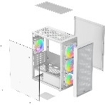 Компьютерный корпус Ocypus Gaммa C50 WH ARGB, MATX, USB 3.0*1+USB 2.0*2, FRONT 3x120мм ARGB, REAR 1x120мм ARGB