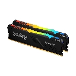 Оперативная память Kingston Fury Beast, DDR4, 16GB (2x8GB), 3200MHz, CL16, DIMM, с радиатором, RGB, черный