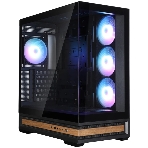 Компьютерный корпус ZALMAN P40 NAMU, ATX, черный, WINDOW, WOODEN ELEMENTS, 2xCombo(2.5” or 3.5”), 1xUSB TYPE-C, 2xUSB 3.0, SIDE 3x120мм ARGb, REAR 1x120мм ARGb