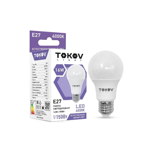 Лампа светодиодная TOKOV ELECTRIC 16 Вт А60 4000К Е27 176-264В