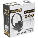 Гарнитура проводная полноразмерная с микрофоном (гарнитура) ExeGate 960 USB STEREO