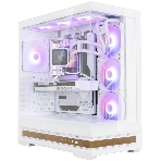 Компьютерный корпус ZALMAN P40 NAMU, ATX, белый, WINDOW, WOODEN ELEMENTS, 2xCombo(2.5” or 3.5”), 1xUSB TYPE-C, 2xUSB 3.0, SIDE 3x120мм ARGB, REAR 1x120мм ARGB