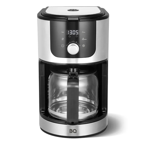 Кофеварка капельная со встроенной кофемолкой BQ CM1010 черный-стальной, исп. кофе - зерновой/молотый, 1.2 л, 1050 Вт.