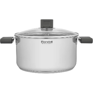 Кастрюля Rondell Quadro RDS-1597, 5.1 л, 24 см, с крышкой, сталь