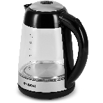 Чайник электрический Hyundai HYK-G3803 1.7 л, 2200 Вт, черный/серебристый (корпус: стекло)