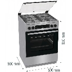 Плита комбинированная Gorenje GKS6C72XF серебристый, конфорок 4 газовых, духовка 71 л, 60 см x 85 см x 60 см