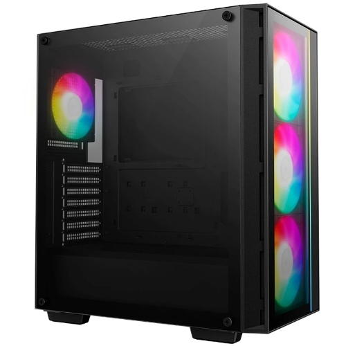 Компьютерный корпус Deepcool MATREXX 55 V4 без БП, боковое окно (закаленное стекло), 3xARGb LED 140мм вентилятора спереди, 1xARGb LED 120мм вентилятор сзади, черный, ATX