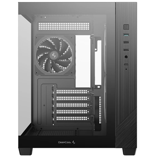 Компьютерный корпус Deepcool CG330 3F без БП, боковое окно (панорама), 3x120мм ARGB PWM вентилятора, черный, mATX