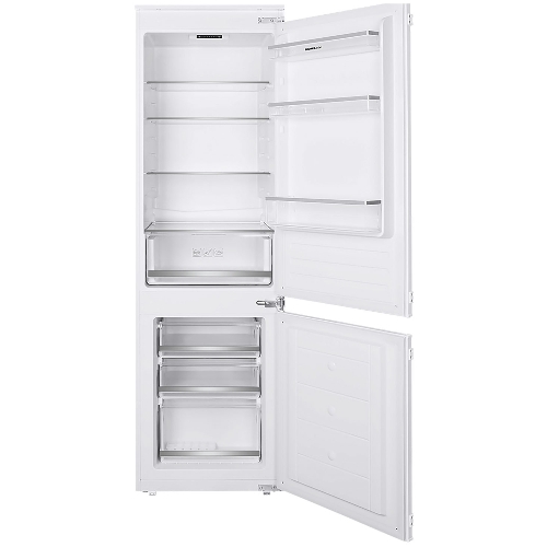 Встраиваемый холодильник HOMSair FB177SW Inverter белый, двухкамерный, 195/75л, морозилка снизу, капельная система