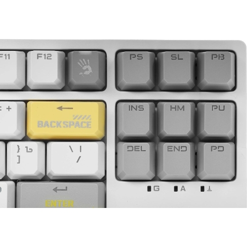Клавиатура проводная A4Tech Bloody S87 Energy (S87 USB ENERGY WHITE) USB белый/желтый