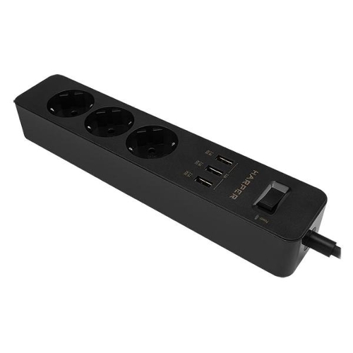 Удлинитель с USB зарядкой HARPER UCH-315 черный
