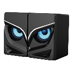 Акустическая система 2.0 Qumo Rage AS005, 10 ВТ, объемное звучание, синяя подсветка (отключаемая), USB/Jack 3,5мм