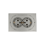 Розетка 2-м LEZARD СП OSEN с заземл. ПБТ, механизм, серый матовый 743-7400-127B