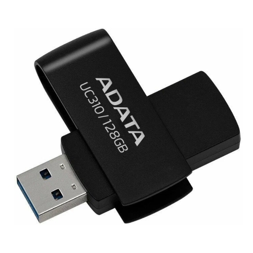 Флешка USB ADATA UC310 (UC310-128G-RBK), 128Gb, USB 3.2 Gen 1, R/W 100/30, черный