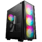 Компьютерный корпус Deepcool MATREXX 55 V4 без БП, боковое окно (закаленное стекло), 3xARGb LED 140мм вентилятора спереди, 1xARGb LED 120мм вентилятор сзади, черный, ATX