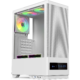 Компьютерный корпус ACD Citadel 108DW ATX, Type-C + 2 X USB ports + HD audio combo, Mesh, TG, белый