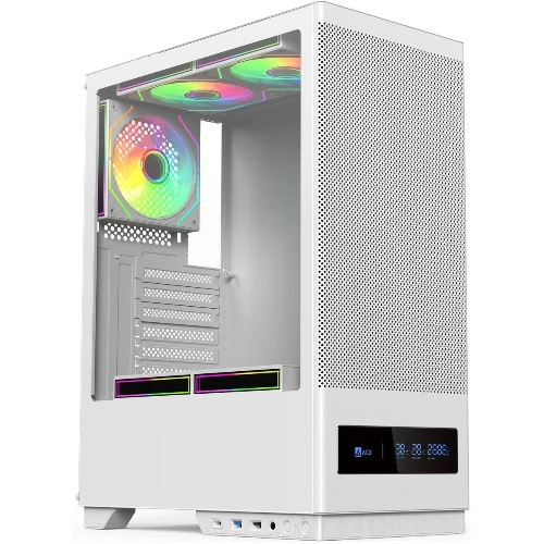 Компьютерный корпус ACD Citadel 108DW ATX, Type-C + 2 X USB ports + HD audio combo, Mesh, TG, белый
