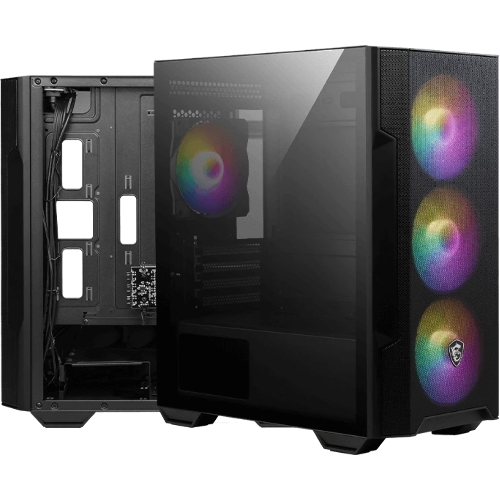 Компьютерный корпус MSI MAG FORGE M100R 1xUSB 3.0, 2xUSB 2.0, 4x120мм ARGB Fan, ARGB Control Board, Tempered Glass Window, Brown Box (932220)