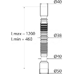 Труба гибкая МИНИ ЭЛИТ L 1200 мм D40-D40/50