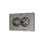 Розетка 2-м LEZARD СП OSEN с заземл. ПБТ, механизм, серый матовый 743-7400-127B
