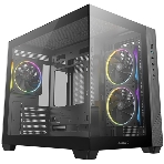 Компьютерный корпус Deepcool CG330 3F без БП, боковое окно (панорама), 3x120мм ARGB PWM вентилятора, черный, mATX