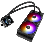 Водяное охлаждение для процессора Thermalright Grand Vision 240 (240mm, LED, Black, ARGB/Fans: 2x120mm, 80.45CFM, 29.4dBA, 2150RPM/Pump height 72.5mm, 6400RPM, Rad thickness 27mm/S: 1700, 1200, 1851, 115X, 2011, 2066, AM5, AM4)