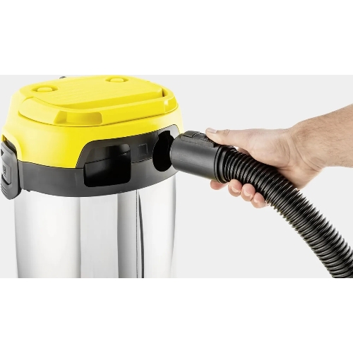 Строительный пылесос Karcher WD 2 Plus S V-15/4/18 желтый, 1000 Вт, уборка сухая/сбор воды, пылесборник мешок/контейнер, 15 л