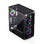 Компьютерный корпус ABR Quantum черный (1хUSB Type-C, 2хUSB 2.0, HD Audio, 4xRGb Fan, ATX, E-ATX)