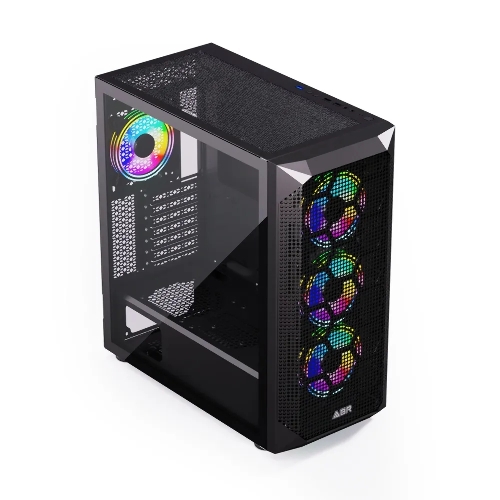 Компьютерный корпус ABR Quantum черный (1хUSB Type-C, 2хUSB 2.0, HD Audio, 4xRGb Fan, ATX, E-ATX)