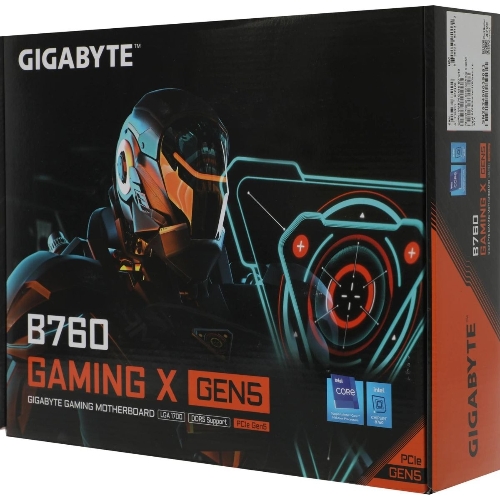 Материнская плата Gigabyte B760 GAMING X GEN5, LGA1700, Intel B760, 4xDDR5, 4xSATA, 3xM.2, 1xPCIe 5.0 x16, 2xPCIe 3.0 x1, 1xHDMI, 1xDP, 1x2.5Gb LAN, 1xUSB-C 5Gbps, 1xUSB-A 10Gbps, 1xUSB-A 5Gbps, 5xUSB-A 2.0, 6x3.5 мм, 7.1, ATX