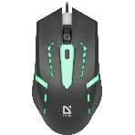 Мышь проводная Defender Hit MB-601 черный, 1200 dpi, USB, кнопки - 4