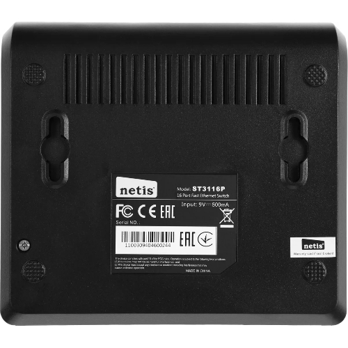 Коммутатор Netis ST3116P неуправляемый настольный 16x10/100
