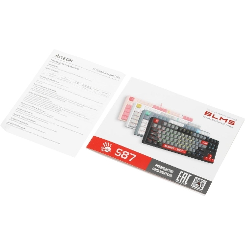 Клавиатура проводная A4Tech Bloody S87 Energy (S87 USB ENERGY WHITE) USB белый/желтый