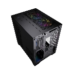 Компьютерный корпус Powercase Vision Micro, Black, Tempered Glass, 4х 120мм 5-color fan, черный, mATX (CVBM-L4)