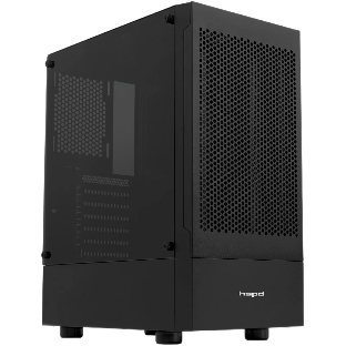 Компьютерный корпус без блока питания Case HSPD M540, Mesh Mid Tower, черный, TG, 0.45 SPCC, no fans, ATX, mATX, mITX, 160/300/150мм, 2x2.5