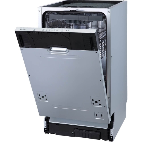 Посудомоечная машина встраиваемая Gorenje GV520D17S, загрузка 10 комплектов, стандартный мотор, регулировка верхней корзины по высоте, 3 корзины, кнопочное управление, звуковой сигнал завершения цикла, автооткрывание дверцы, половинная загрузка, полный AquaStop, энергоэффективность А+++, уровень шума 47 дБ, белый