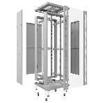 Шкаф телекоммуникационный напольный Cabeus SH-05C-12U60/80 серый, IP20, 12U, 730х600х800 мм (ВхШхГ), дверь: стекло, разборный