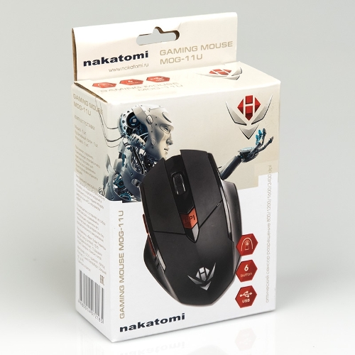 Мышь проводная Dialog MOG-11U Nakatomi Gaming - 6 кнопок + ролик, USB,черная